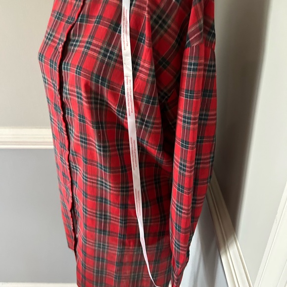 Misguided Red Plaid Petite Button down dress Size 10P - Picture 2 of 10